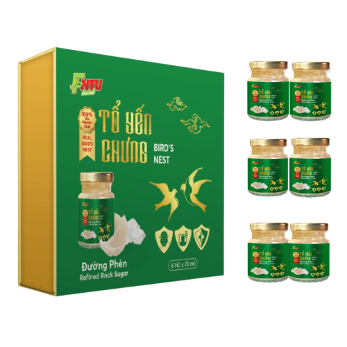 TỔ YẾN CHƯNG ĐƯỜNG PHÈN - HỘP 6 HŨ