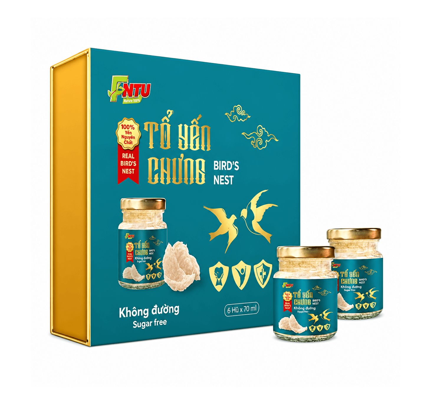 TỔ YẾN CHƯNG KHÔNG ĐƯỜNG - HỘP 6 HŨ