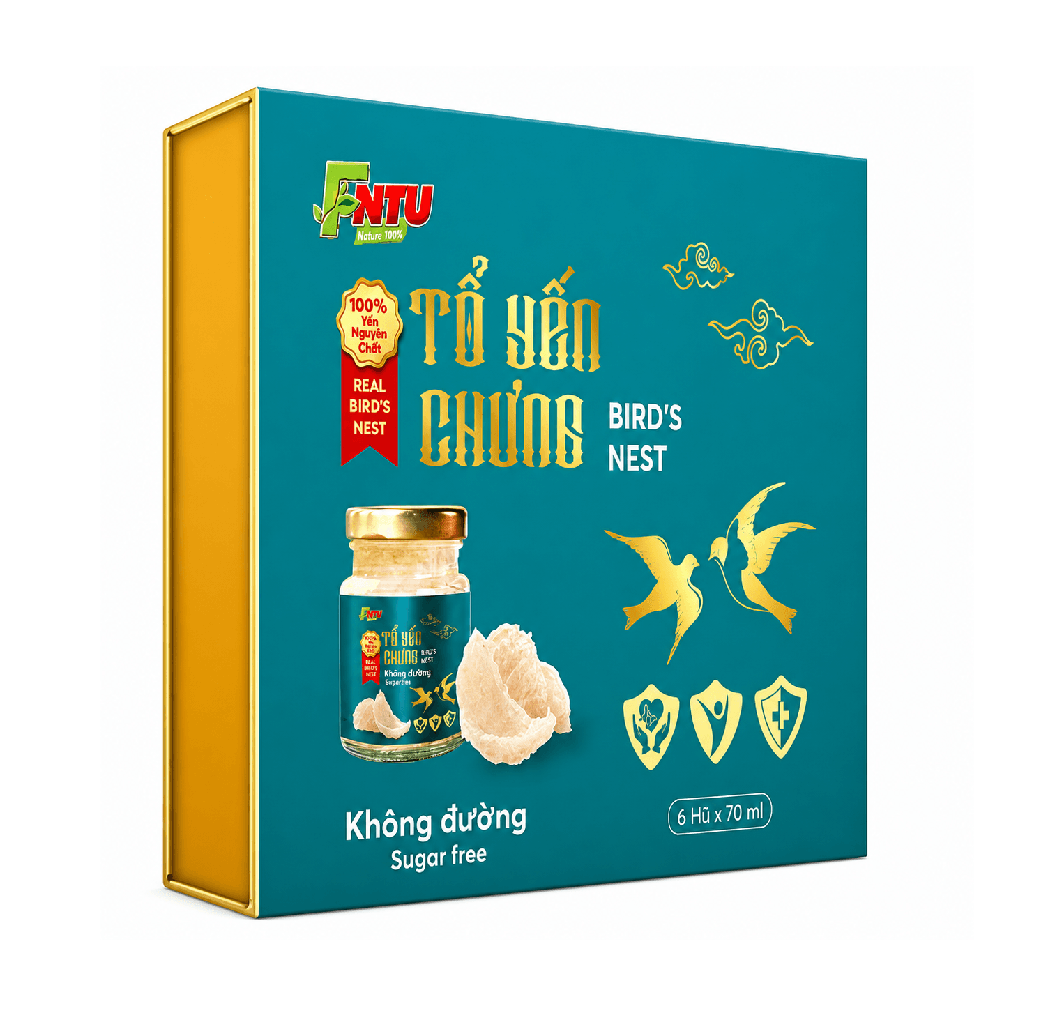 TỔ YẾN CHƯNG KHÔNG ĐƯỜNG - HỘP 6 HŨ