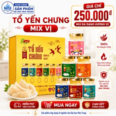 Tổ Yến Chưng Mix Vị [Đại học Nha Trang] - Hộp 6 hũ x 70ml