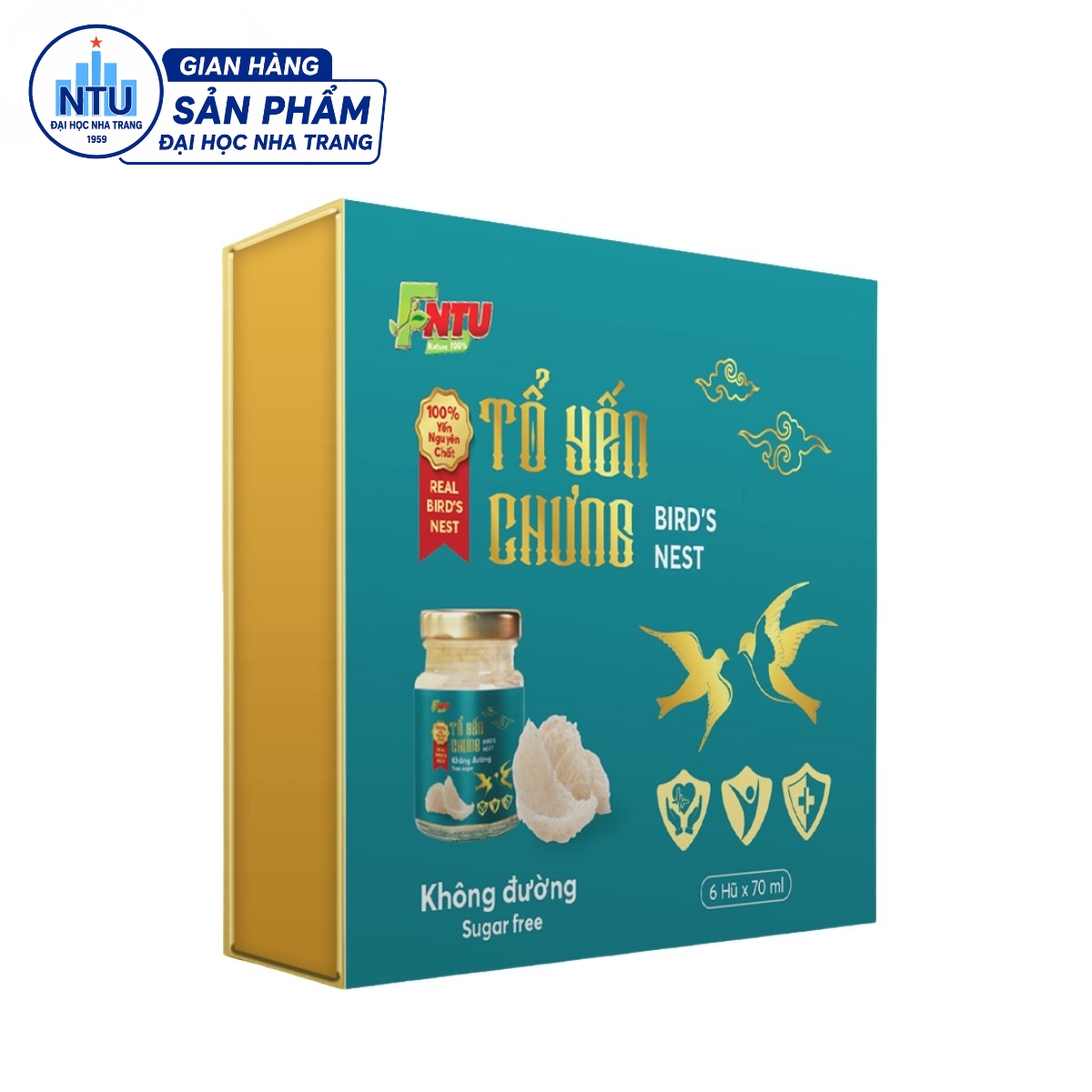 TỔ YẾN CHƯNG KHÔNG ĐƯỜNG - HỘP 6 HŨ