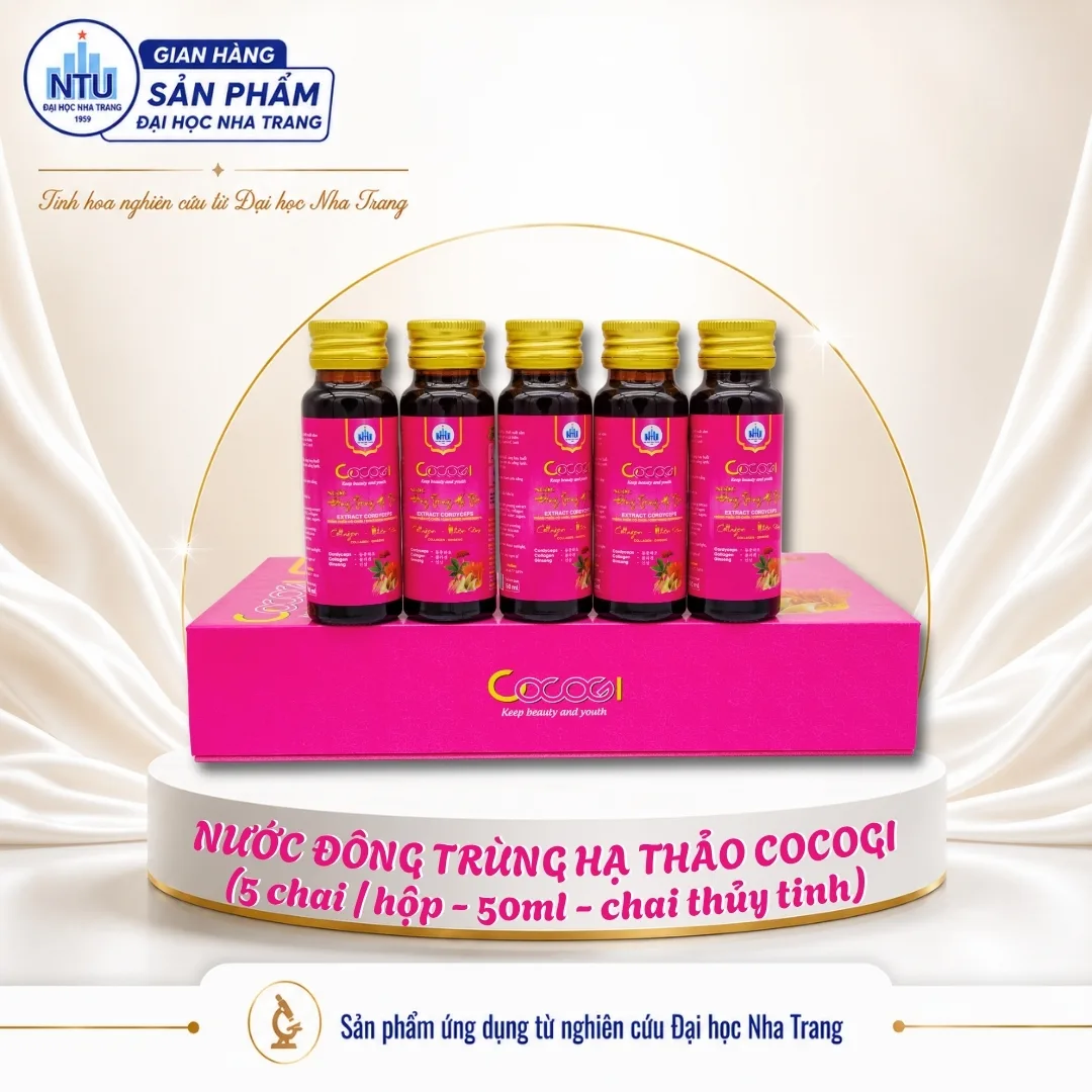Nước Đông Trùng Hạ Thảo COCOGI (hộp 5 chai x 50ml) [Đại học Nha Trang]
