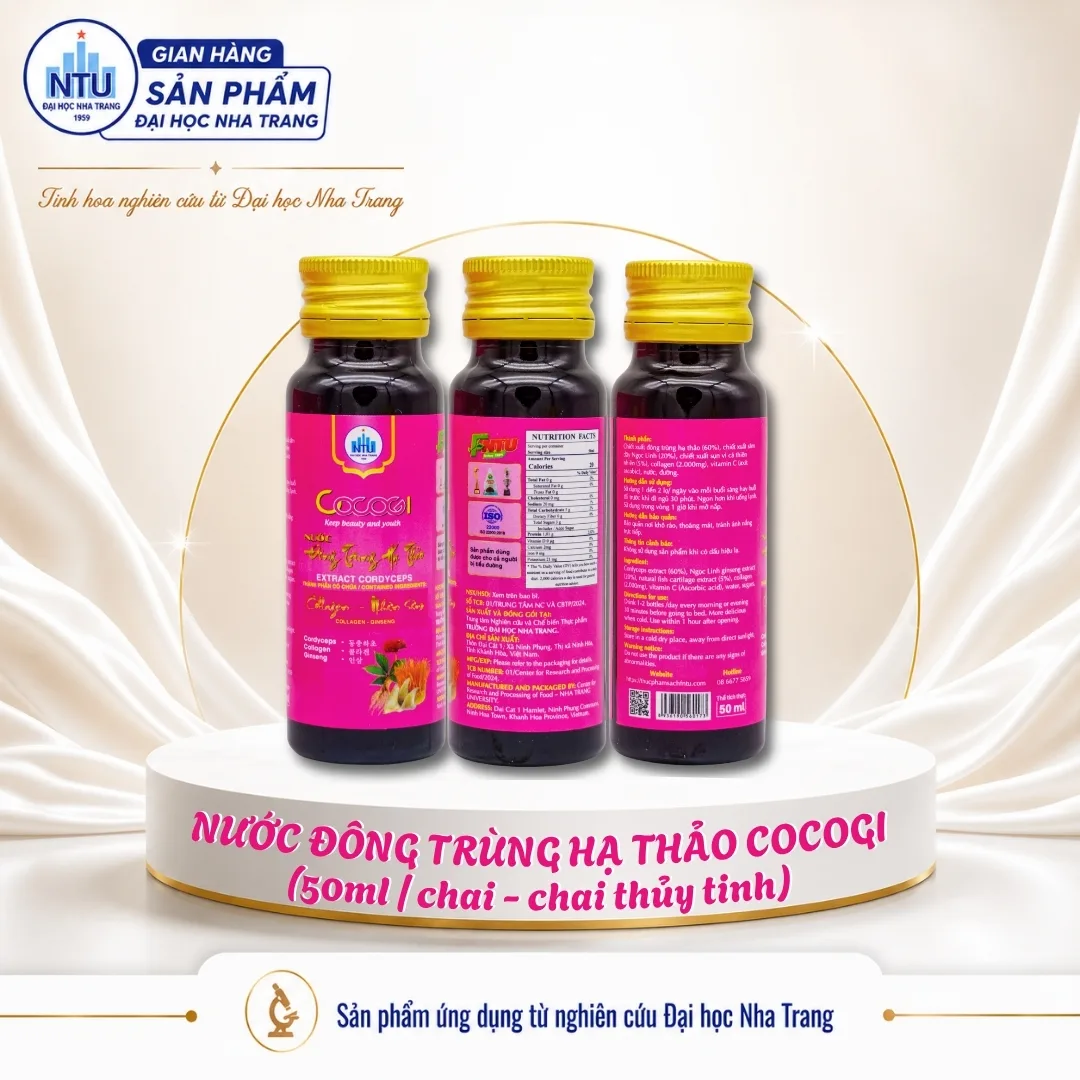 Nước Đông Trùng Hạ Thảo COCOGI (hộp 5 chai x 50ml) [Đại học Nha Trang]