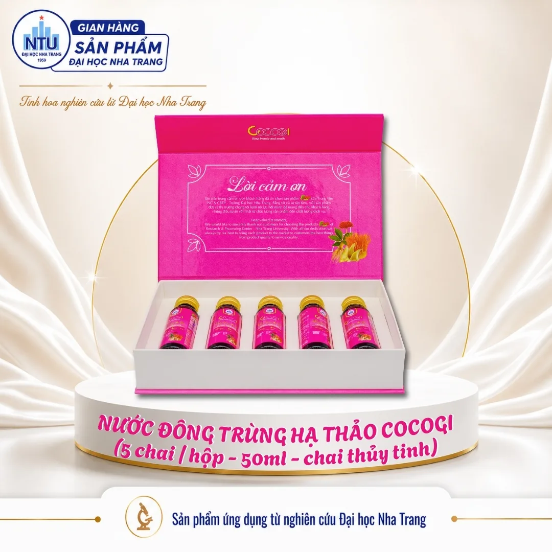 Nước Đông Trùng Hạ Thảo COCOGI (hộp 5 chai x 50ml) [Đại học Nha Trang]