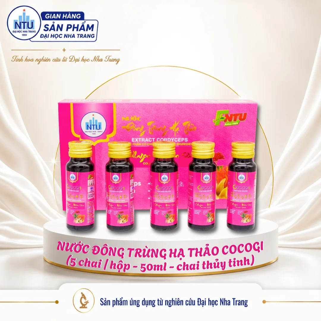 Nước Đông Trùng Hạ Thảo COCOGI (hộp 5 chai x 50ml) [Đại học Nha Trang]