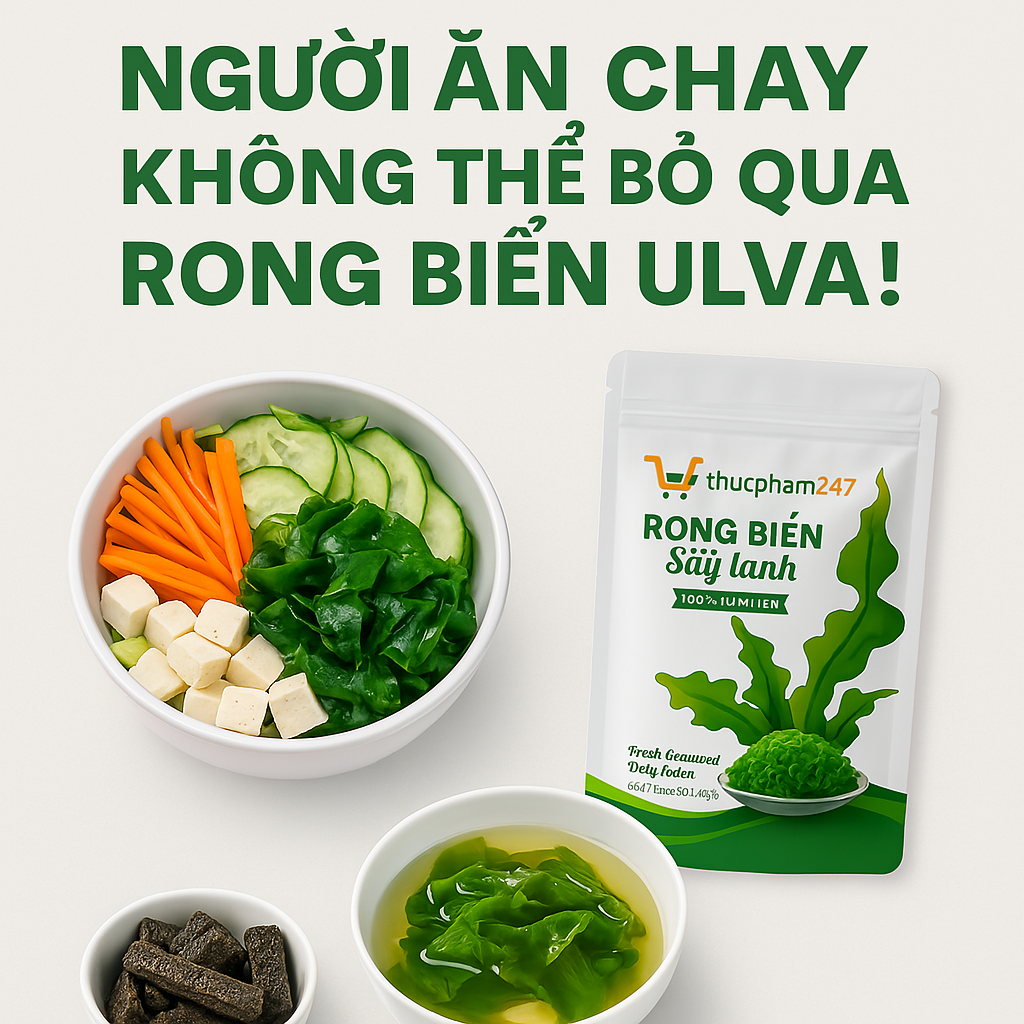🥦 NGƯỜI ĂN CHAY KHÔNG THỂ BỎ QUA RONG BIỂN ULVA! 🌿