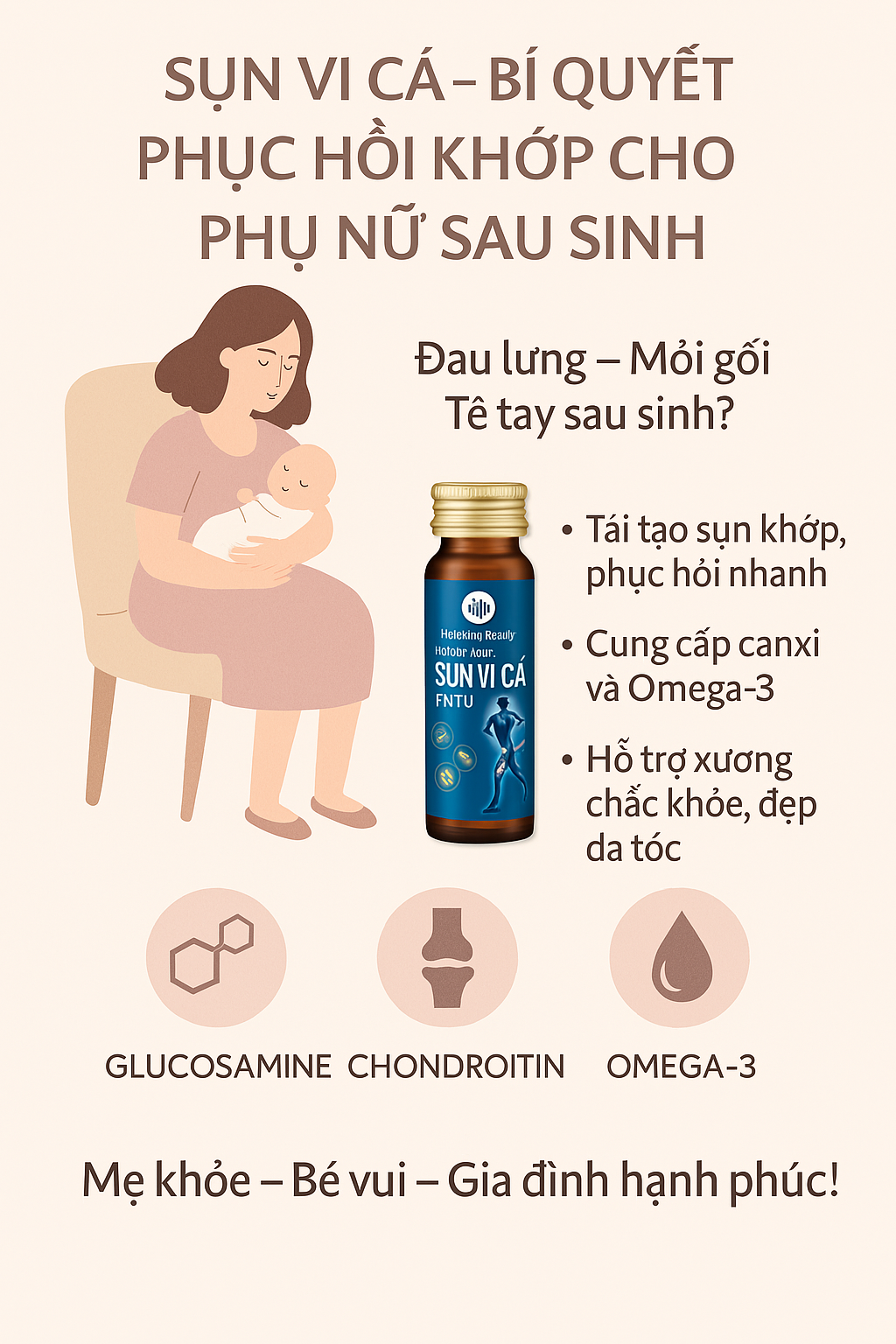 SỤN VI CÁ – BÍ QUYẾT PHỤC HỒI KHỚP CHO PHỤ NỮ SAU SINH