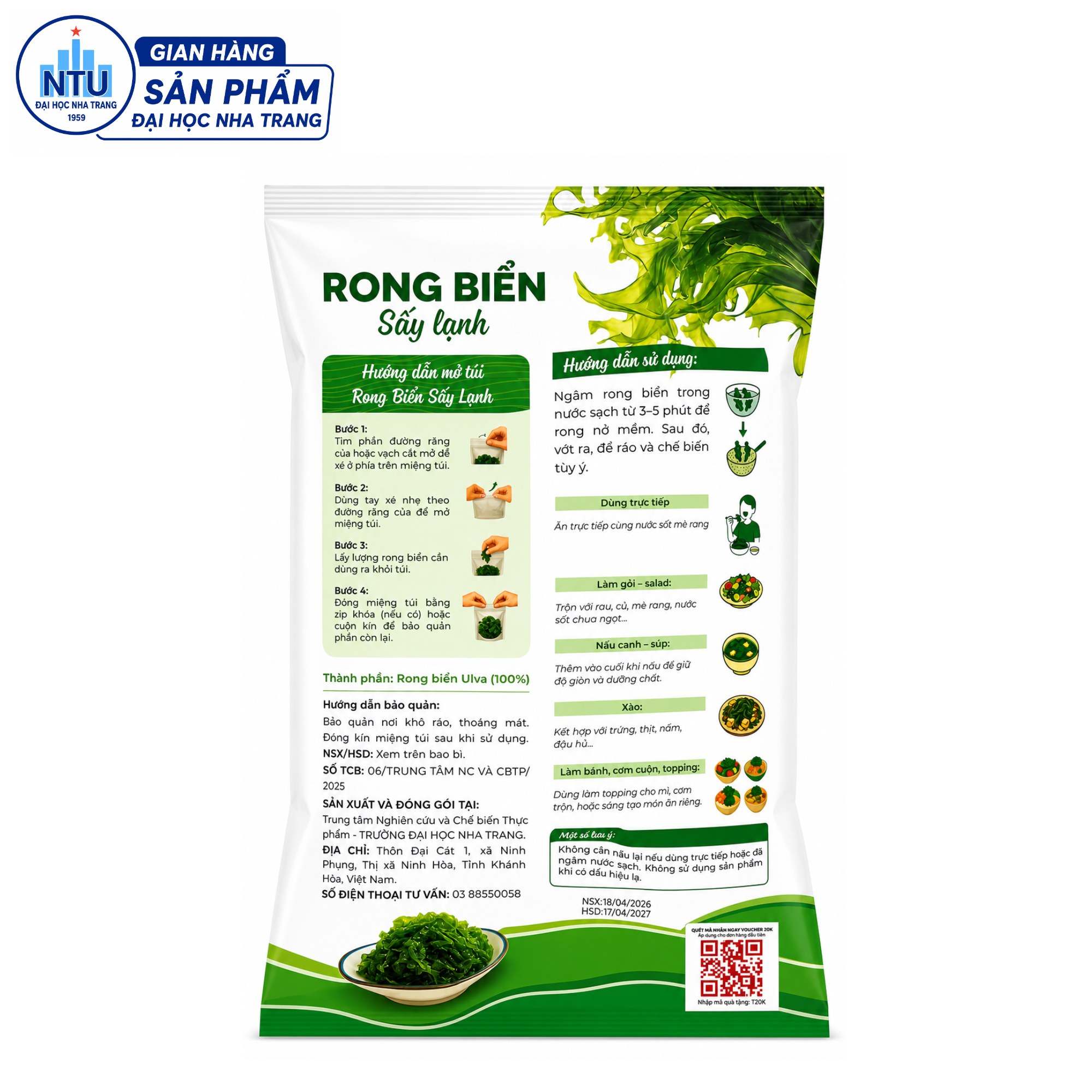 COMBO 129k: nước mắm ngon247 - độ đạm + dầu cá hồi + yến Kid + rong biển sấy lạnh + rong sụn