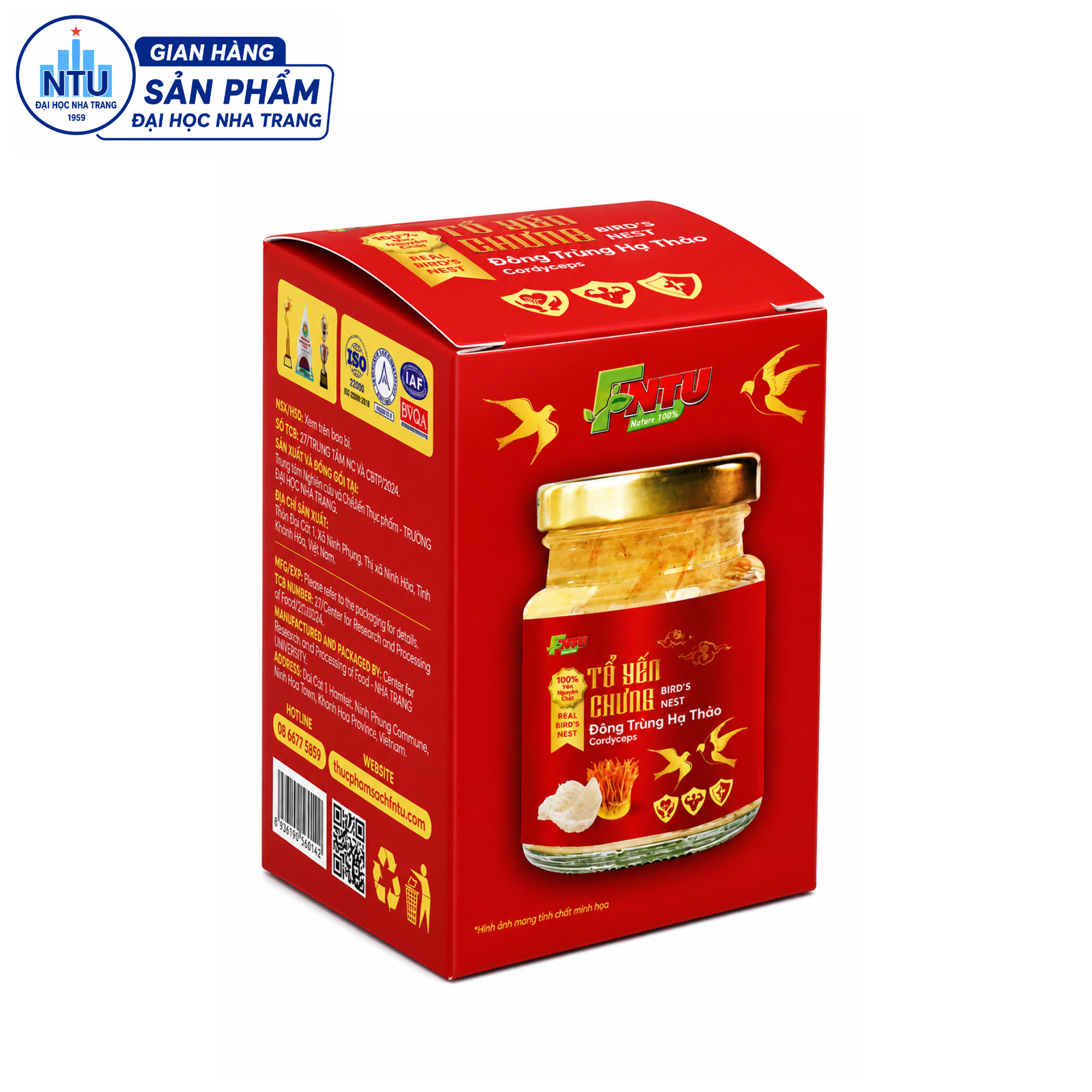 TỔ YẾN CHƯNG ĐÔNG TRÙNG HẠ THẢO - HỘP 1 HŨ