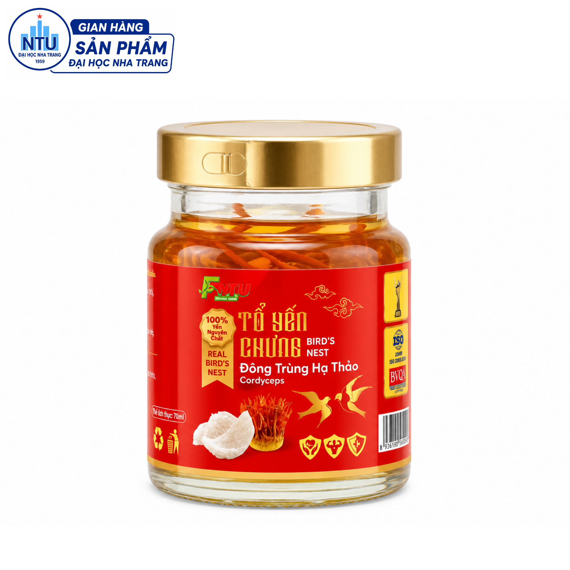 TỔ YẾN CHƯNG ĐÔNG TRÙNG HẠ THẢO - HỘP 1 HŨ