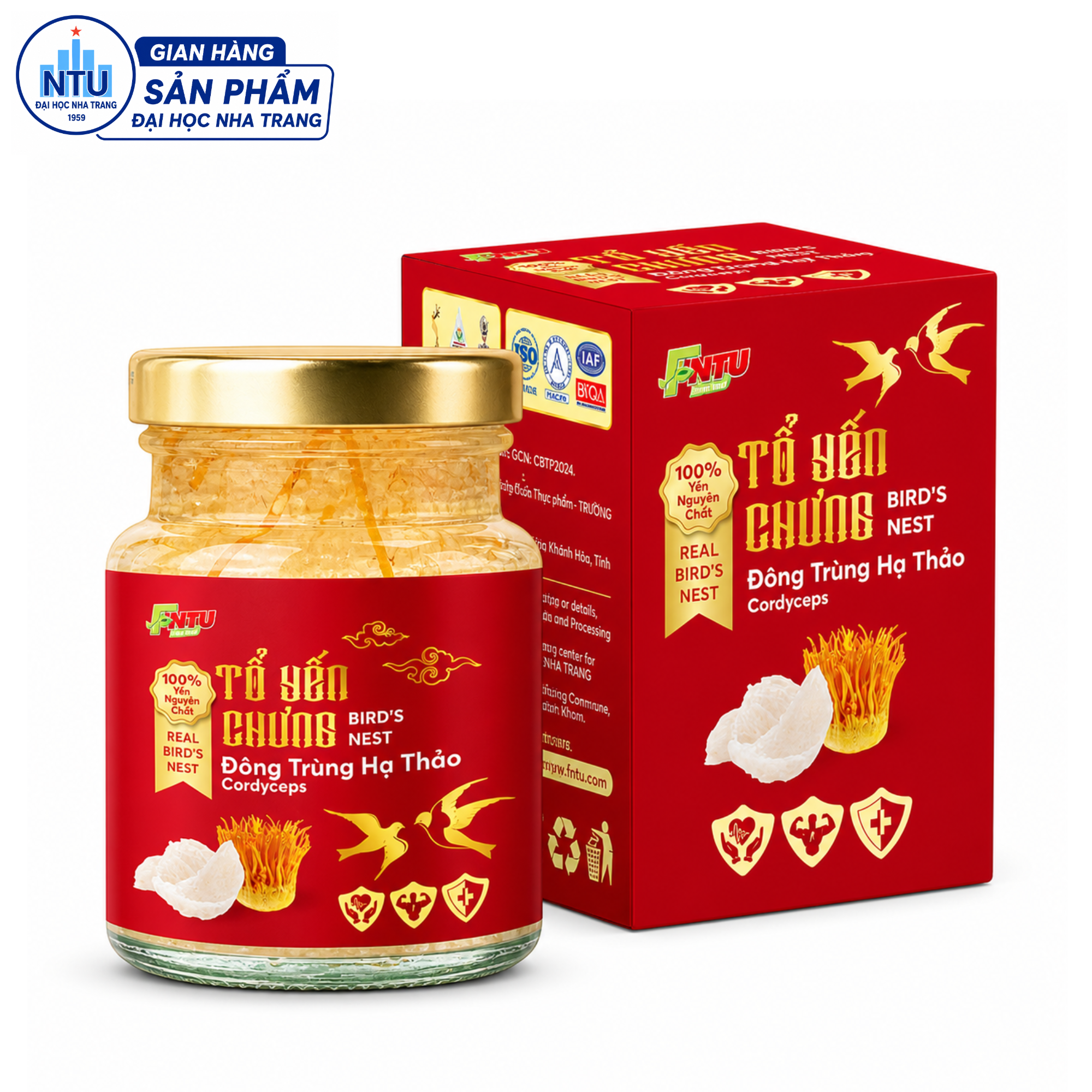 TỔ YẾN CHƯNG ĐÔNG TRÙNG HẠ THẢO - HỘP 1 HŨ