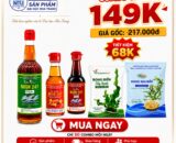 Combo 149K: Nước mắm 35 đạm + Nước mắm 45 đạm + Dầu cá hồi + Rong Sấy Lạnh + Rong Sụn [Đại học Nha Trang]