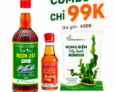 Combo 99K (Nước mắm 35 độ, Dầu cá hồi 60ml, Rong biển sấy lạnh)