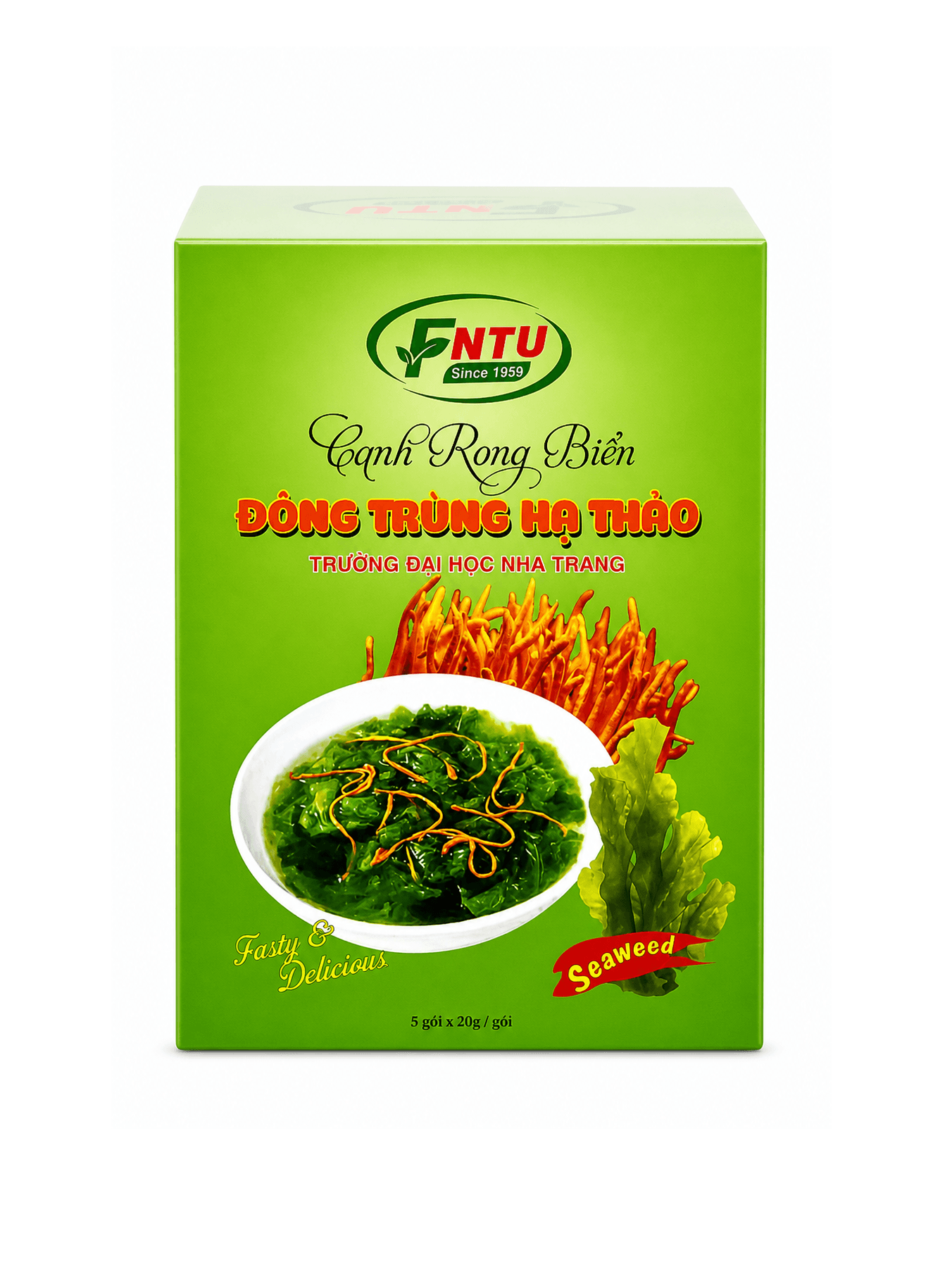 Canh rong biển đông trùng hạ thảo (hộp 5 gói 20g)