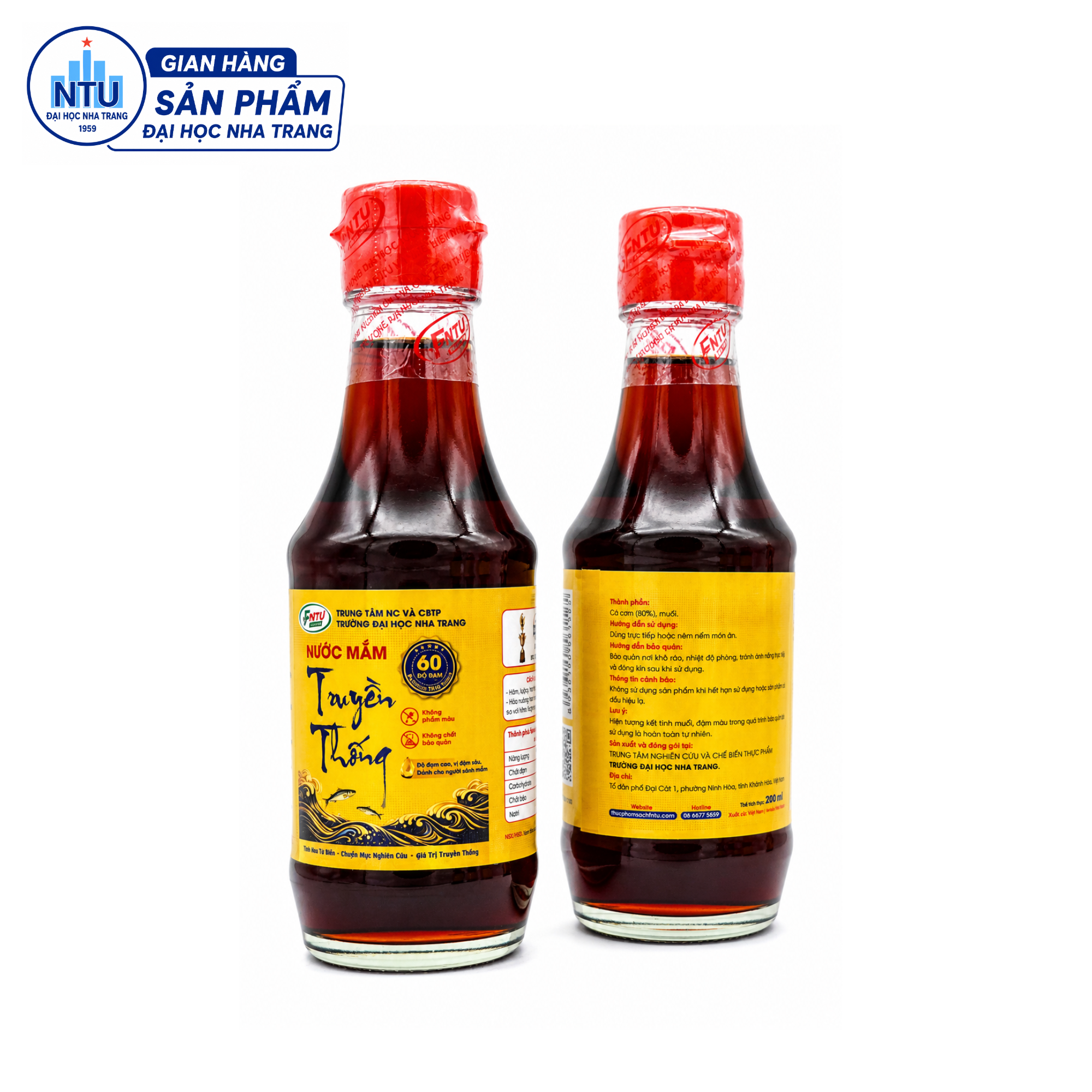 Nước mắm truyền thống 60 độ đạm (chai 200ml)