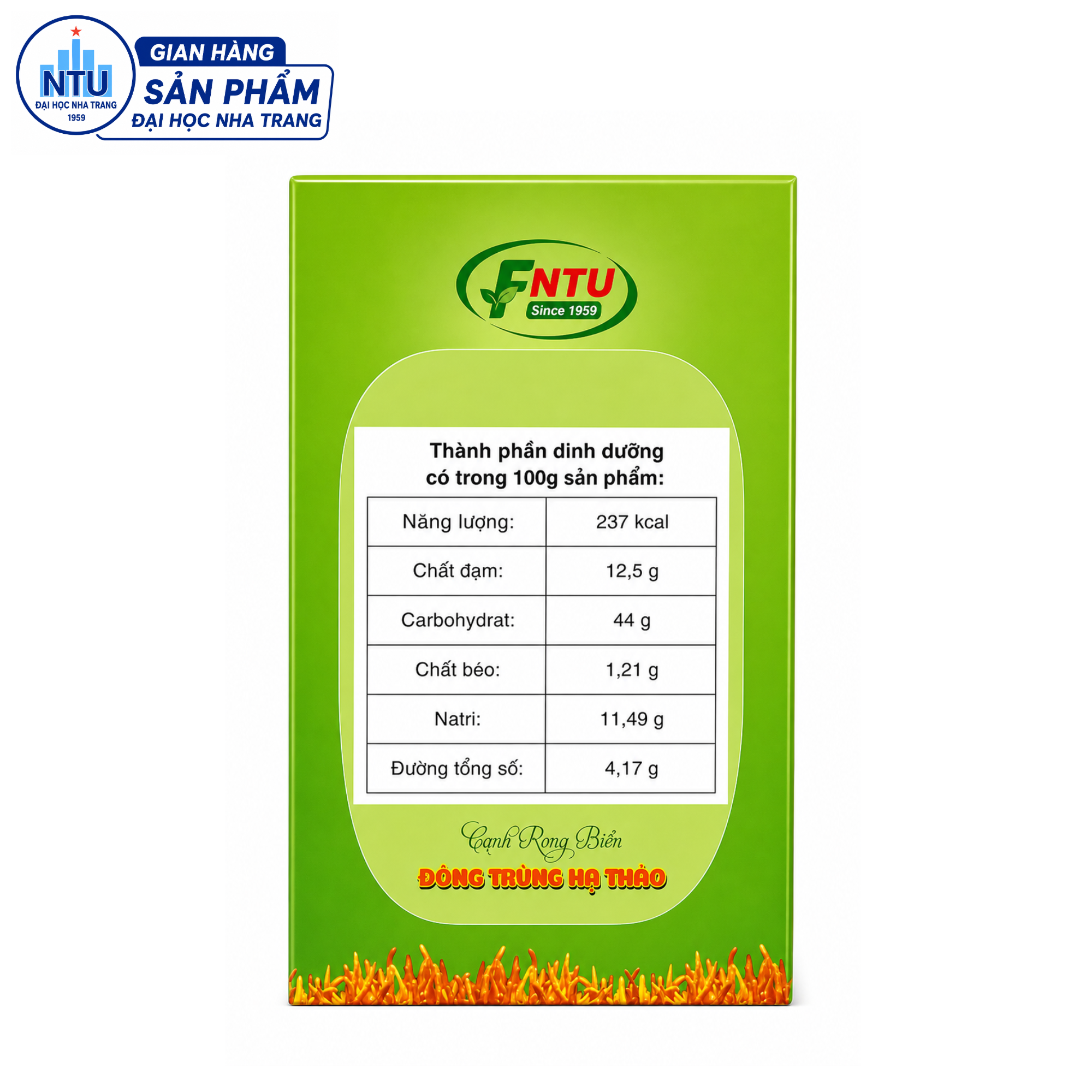Canh rong biển đông trùng hạ thảo (hộp 5 gói 20g)