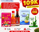 COMBO 129k: nước mắm ngon247 -  độ đạm + dầu cá hồi + yến Kid + rong biển sấy lạnh + rong sụn
