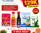 COMBO 129k: nước mắm ngon247 - 60 độ đạm + dầu cá hồi + yến Kid + rong sấy lạnh + rong sụn [Đại học Nha Trang]
