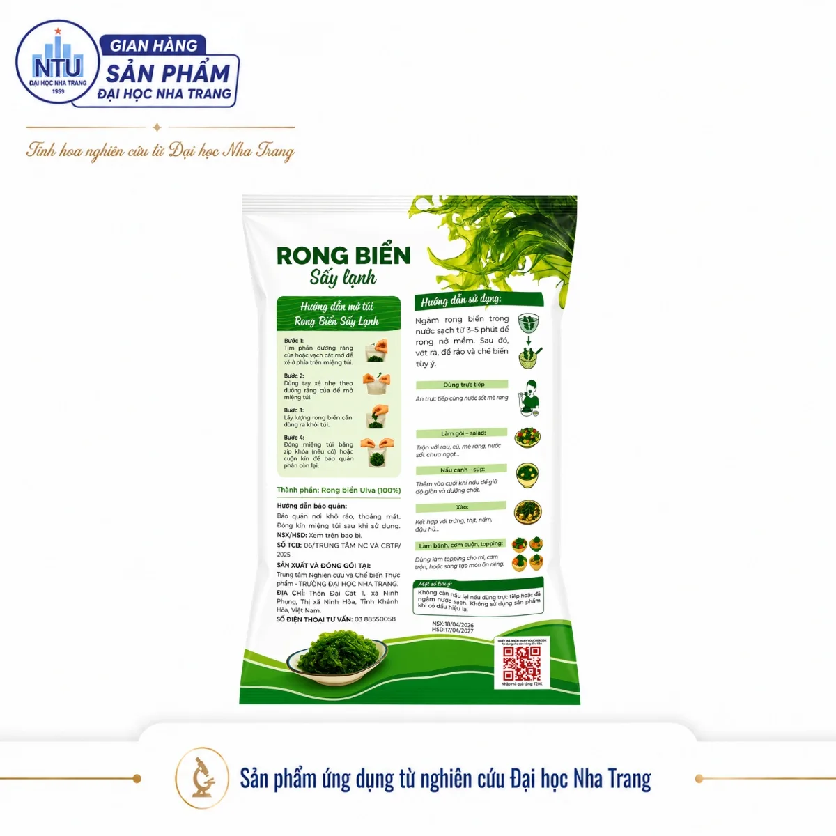 RONG BIỂN SẤY LẠNH HEALTHY [Đại học Nha Trang]