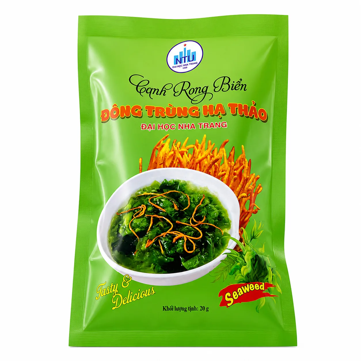 Canh rong biển đông trùng hạ thảo (gói 20g)