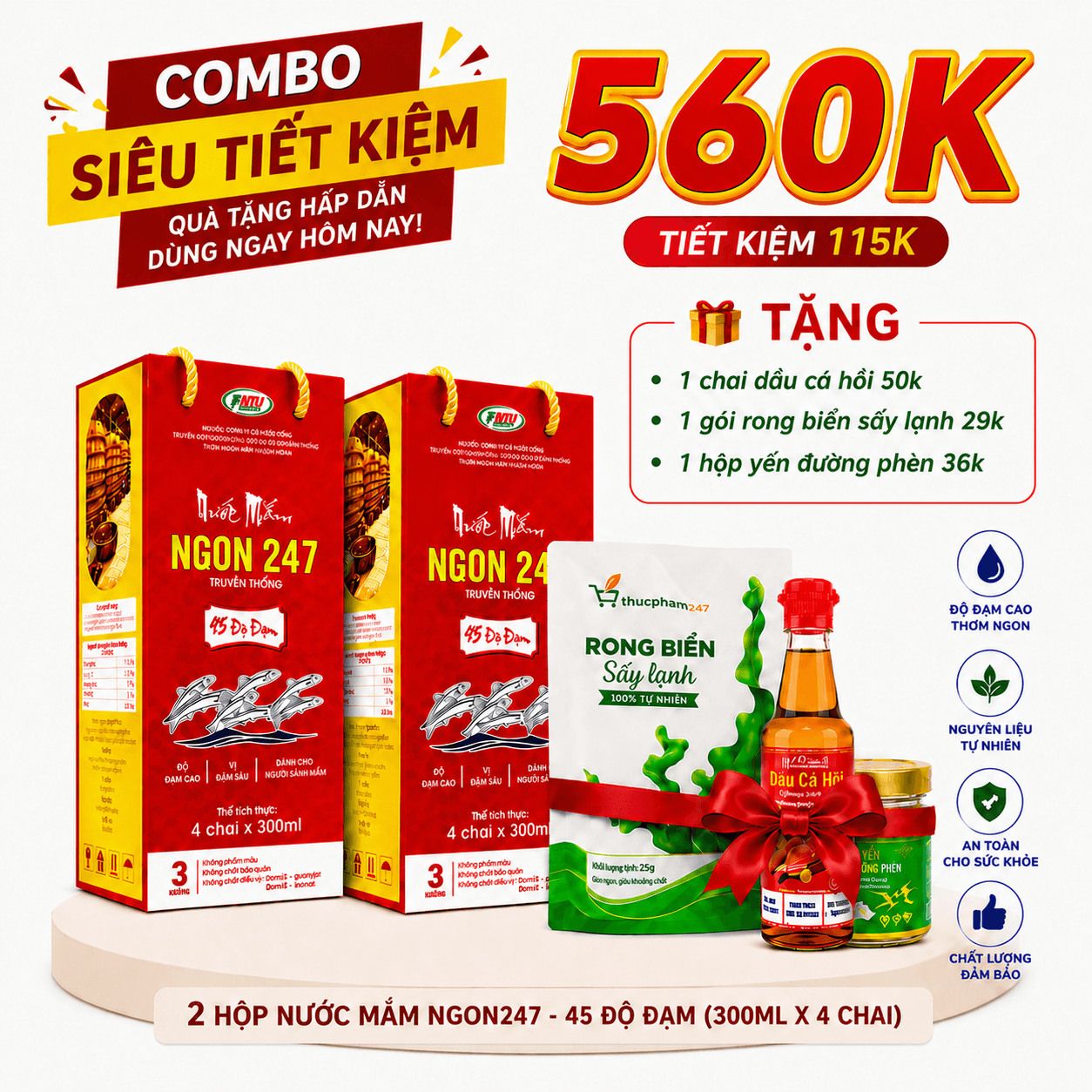 COMBO: 2 hộp nước mắm ngon247 - 45 đạm
