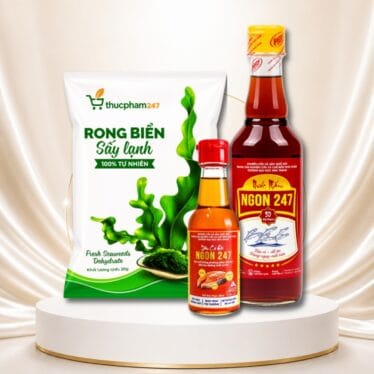 Combo 49K chào mừng từ [Đại học Nha Trang] - Bao Gồm Nước Mắm 30 Đạm-Rong Biển Sấy Lạnh - Dầu Cá Hồi