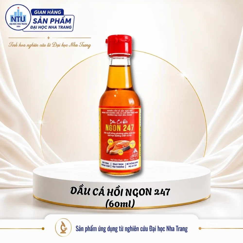 Dầu cá hồi Ngon247 [Đại học Nha Trang] - chai 60ml