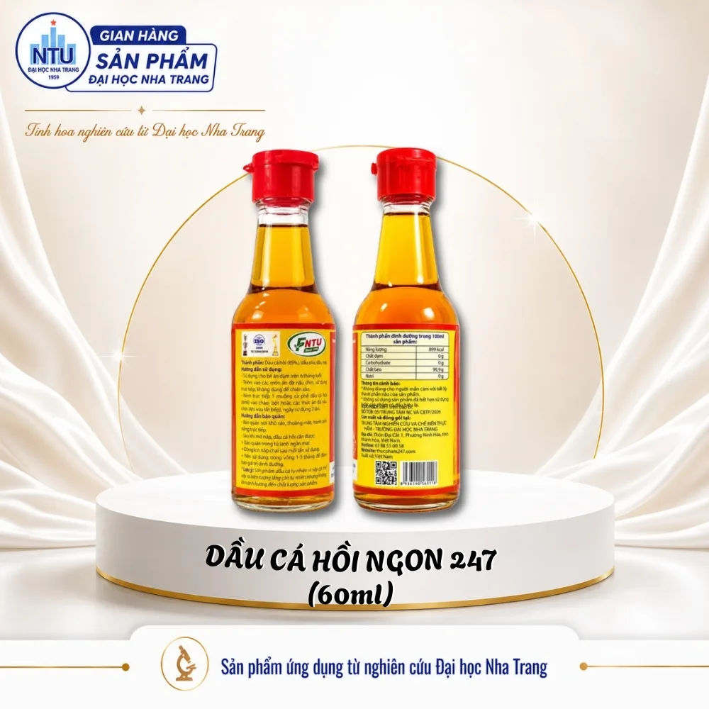 Dầu cá hồi Ngon247 [Đại học Nha Trang] - chai 60ml