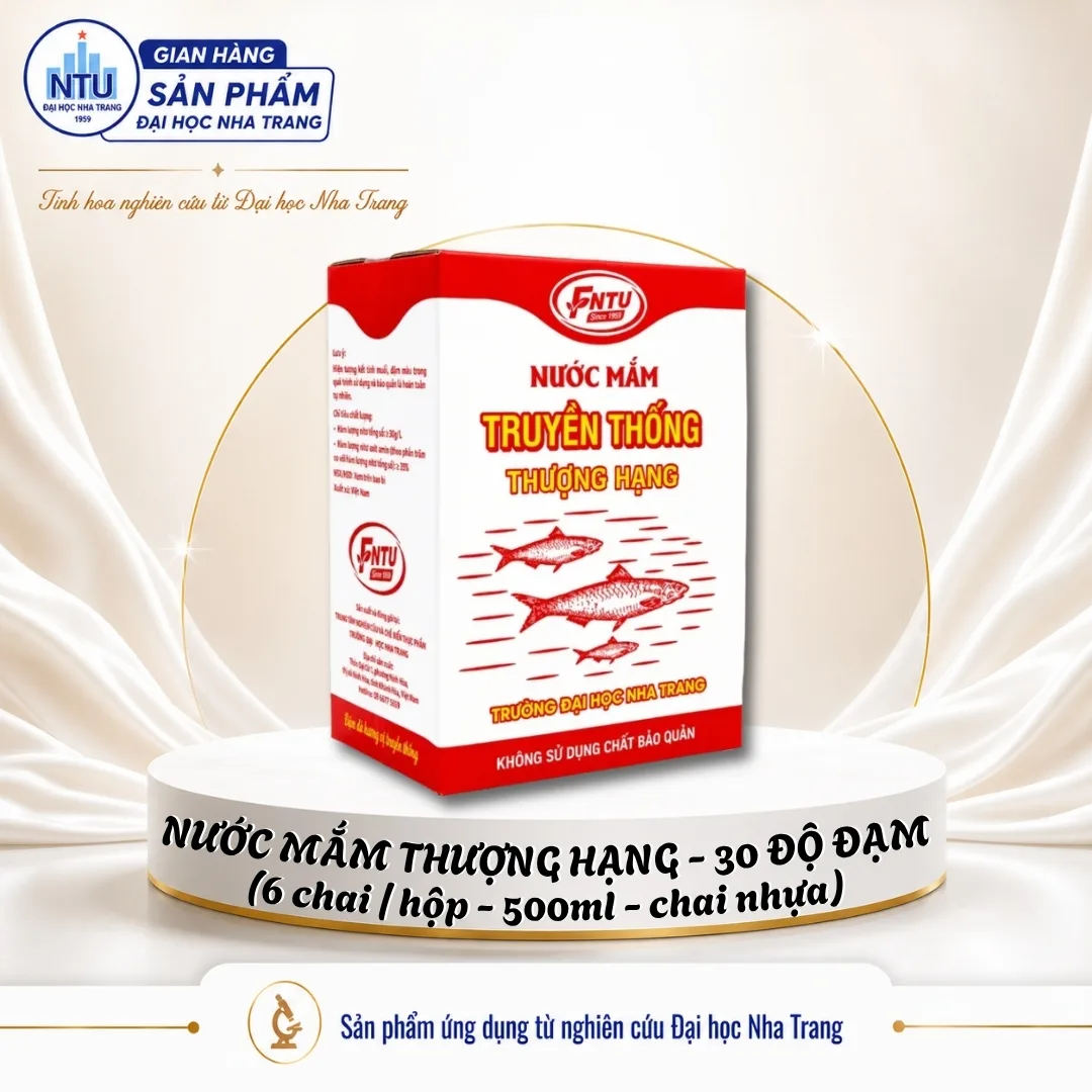 Nước mắm truyền thống Thượng hạng [Đại học Nha Trang] - Hộp 6 chai x 500ml