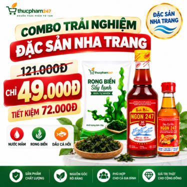 Combo Trải Nghiệm 49K – Nước Mắm, Rong Biển & Dầu Cá Hồi | Đại học Nha Trang
