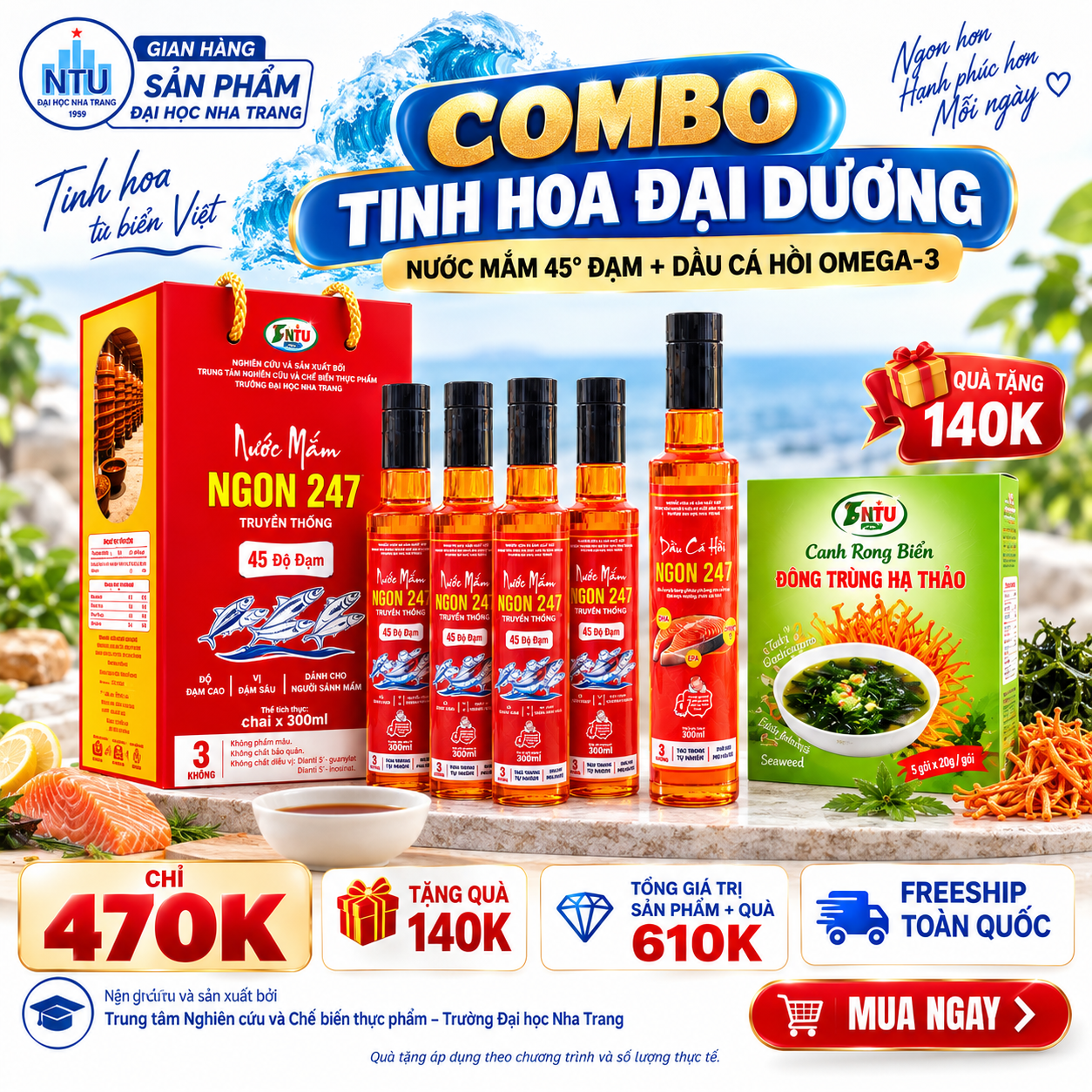 Combo Tinh Hoa Đại Dương – 470K Tặng Quà 140K