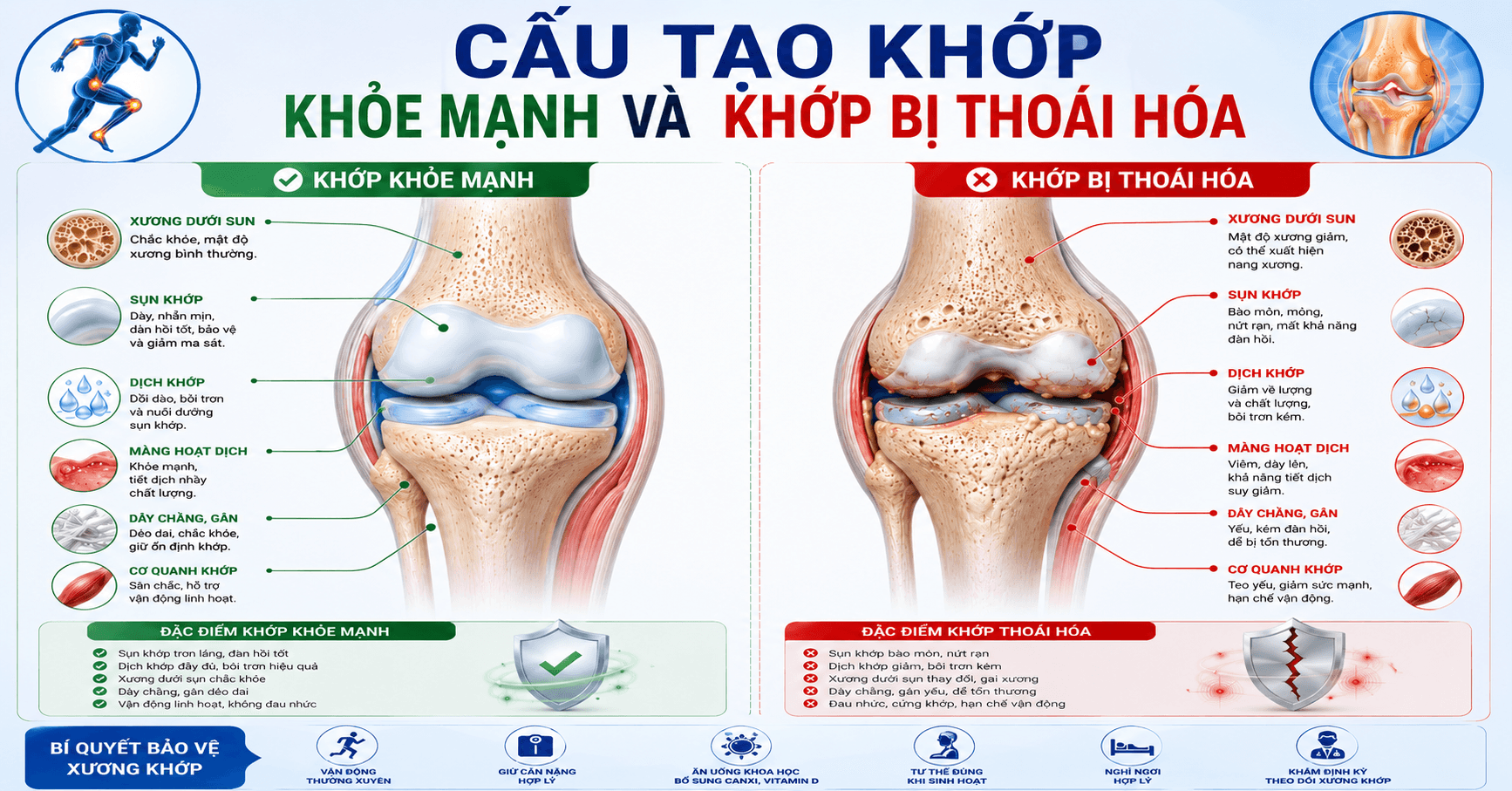 Thoái hóa khớp là gì? Dấu hiệu, nguyên nhân và cách chăm sóc xương khớp đúng cách