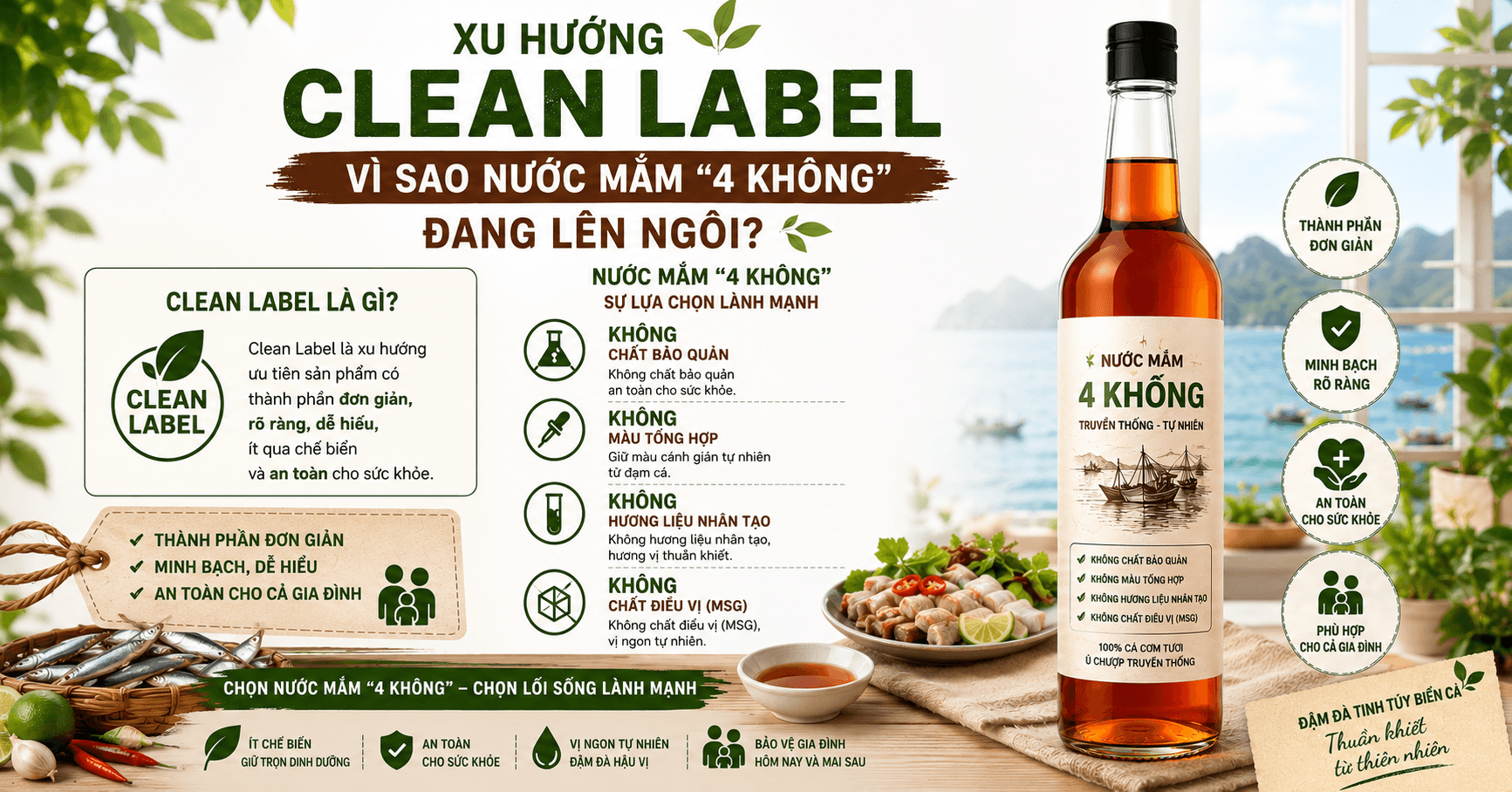 Xu hướng Clean Label: Vì sao nước mắm “4 Không” đang lên ngôi?