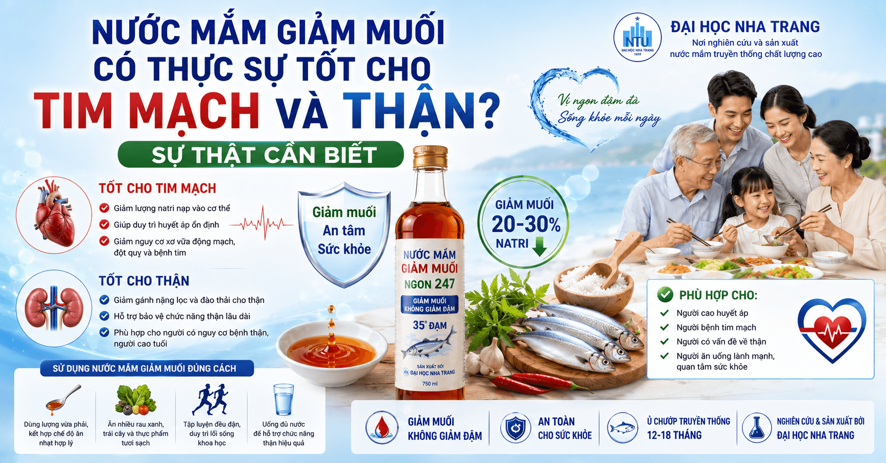 Nước mắm giảm muối có thực sự tốt cho tim mạch và thận? Sự thật cần biết