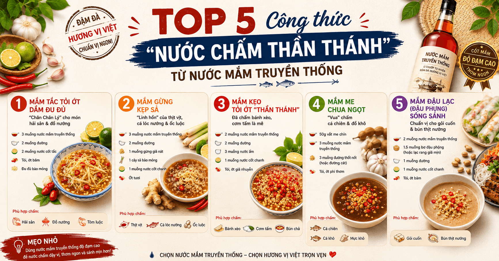 Top 5 công thức “nước chấm thần thánh” từ nước mắm truyền thống