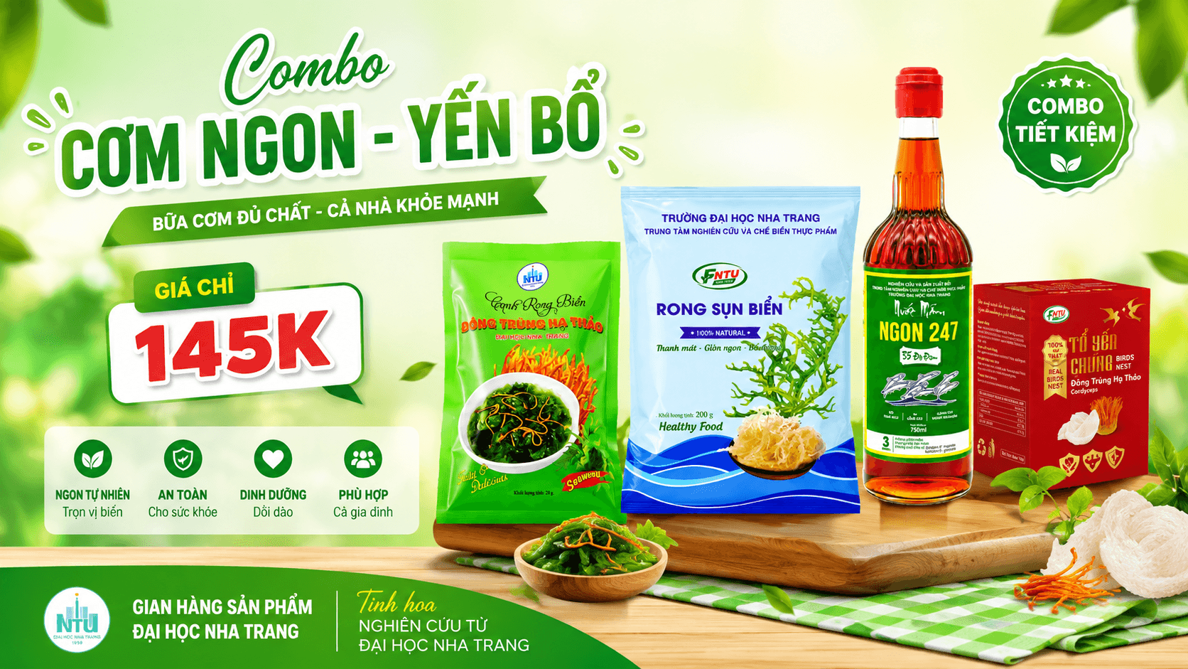 COMBO CƠM NGON – YẾN BỔ – CHỈ 145K – TRỌN VẸN BỮA ĂN!