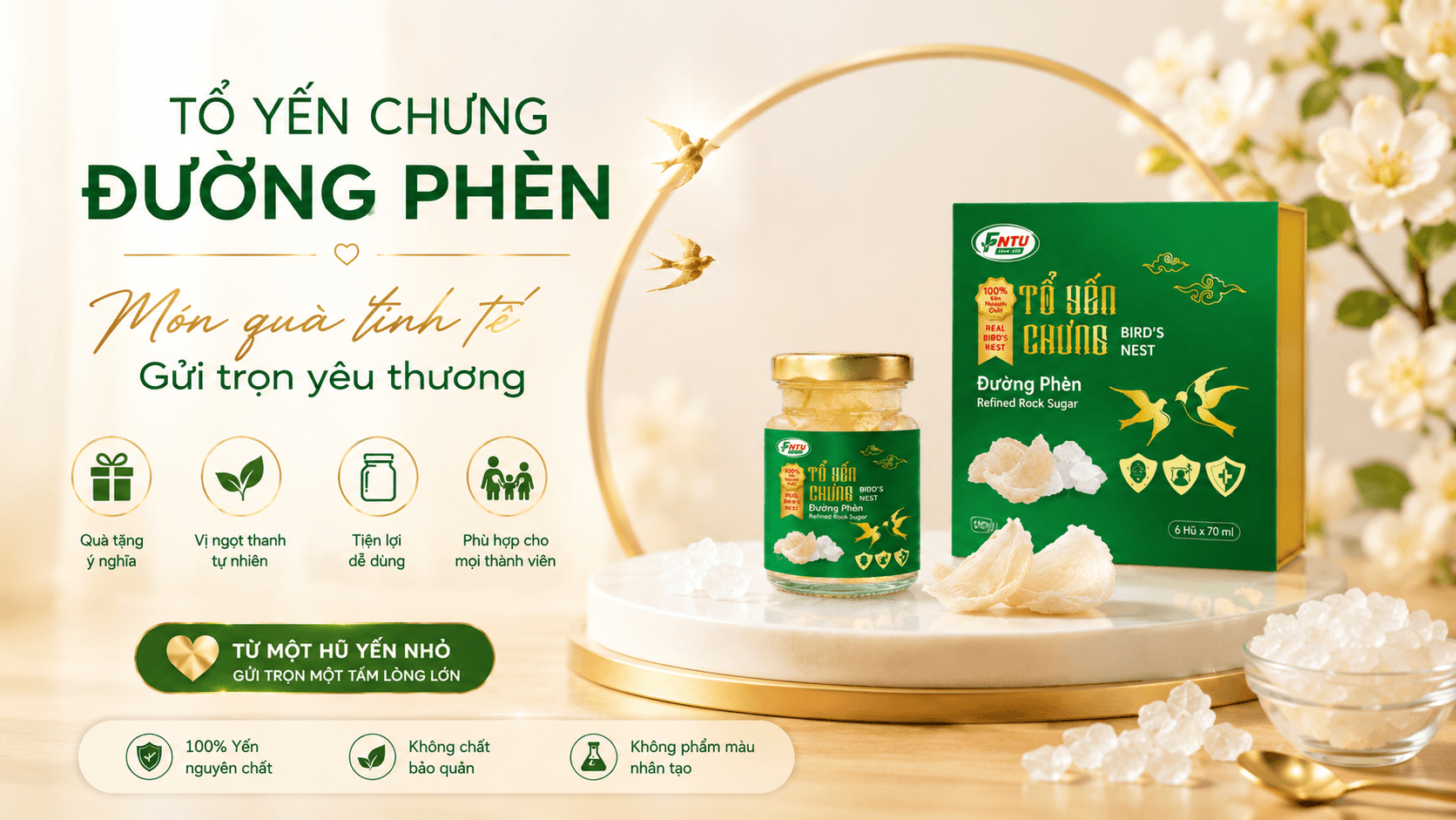 Tổ Yến Chưng Đường Phèn – Một chút ngọt lành – Một tấm lòng trao gửi!