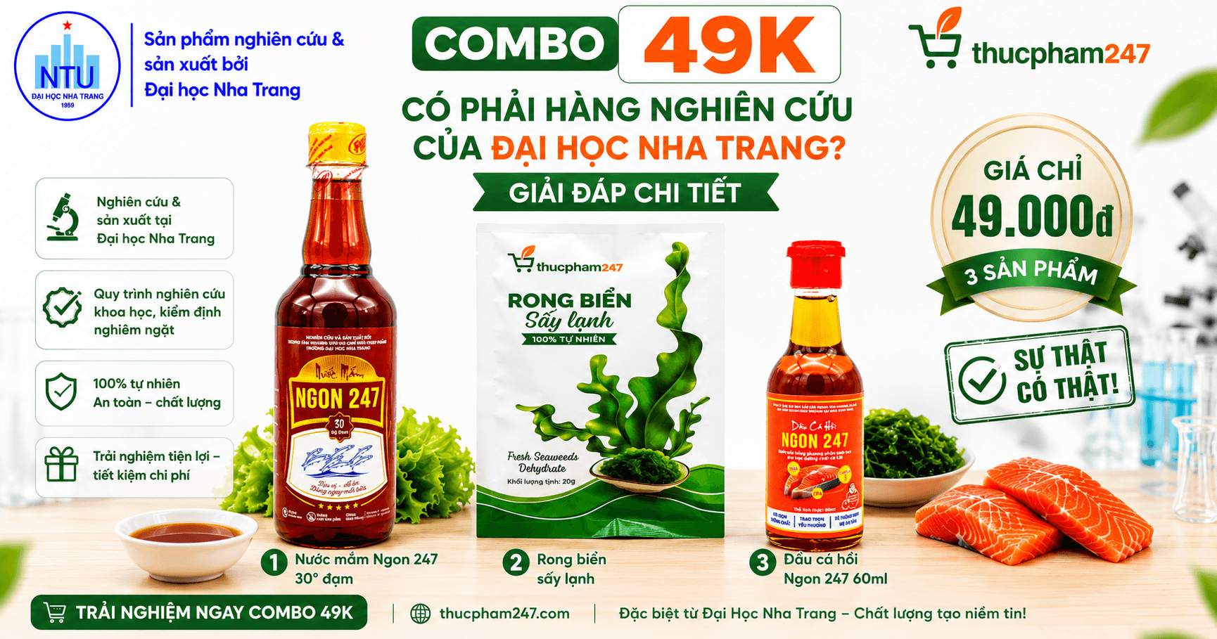 Combo 49K Có Phải Hàng Nghiên Cứu Của Đại Học Nha Trang? Giải Đáp Chi Tiết
