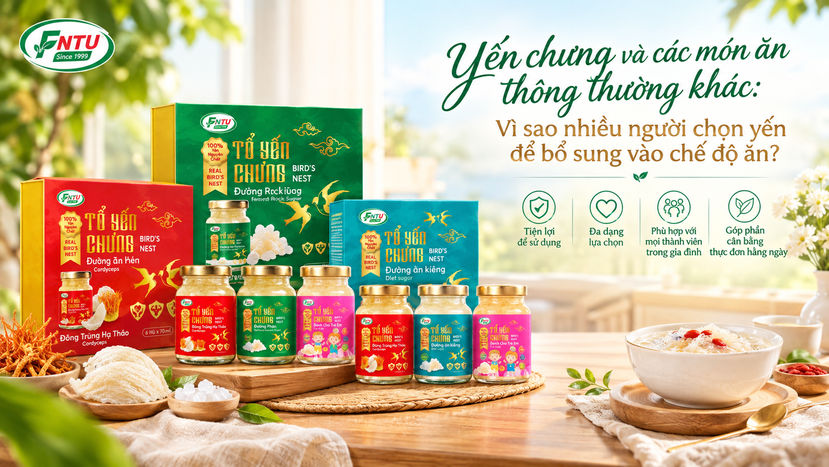 Yến chưng và các món ăn thông thường khác: Vì sao nhiều người chọn yến để bổ sung vào chế độ ăn?