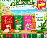 Combo Yến Chưng 5 Hũ Đủ Vị - 2 Yến ĐTHT, 2 Yến ĐP, 1 Yến Kids, 1 Dầu cá hồi, 1 Rong sấy lạnh.
